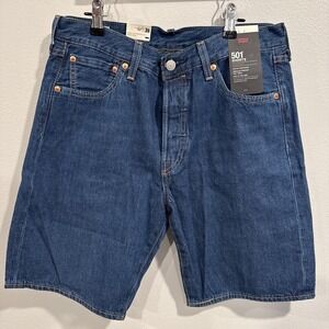 Levi's 501 Men's Blue Stretch Button Fly Shorts Size 30 Inseam